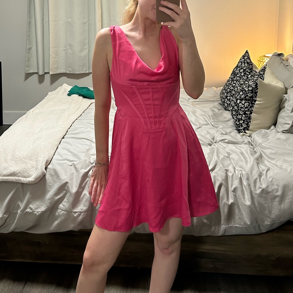 NWT Urban Outfitters Hot Pink Dress - Picture 9 of 10